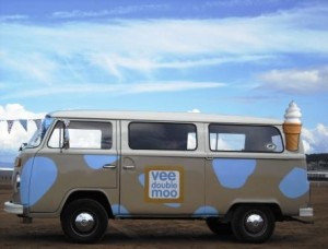 Vee Double Moo's distinctive camper