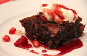 Pomegranate chocolate brownies - recipe courtesy of Poco.