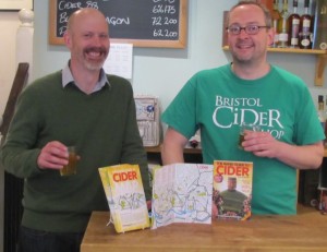 James Russell, author of The Naked Guide to Cider (left) and Peter Snowman of Bristol Cider Shop