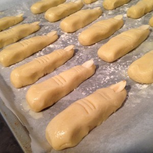 Halloween Severed Finger Biscuits - Uncooked