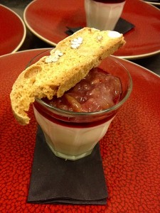 Milk Thistle - Panna Cotta with damson jelly and spiced plums