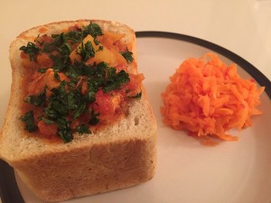 Bunny Chow with Carrot Sambal