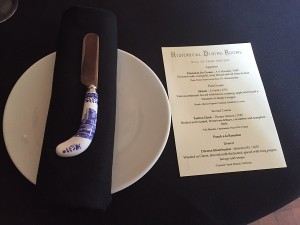 Historical Dining Rooms - Menu and butter knife