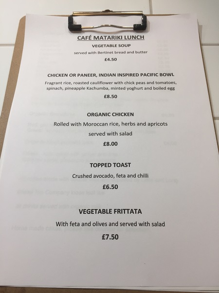 Cafe Matariki - Food Menu