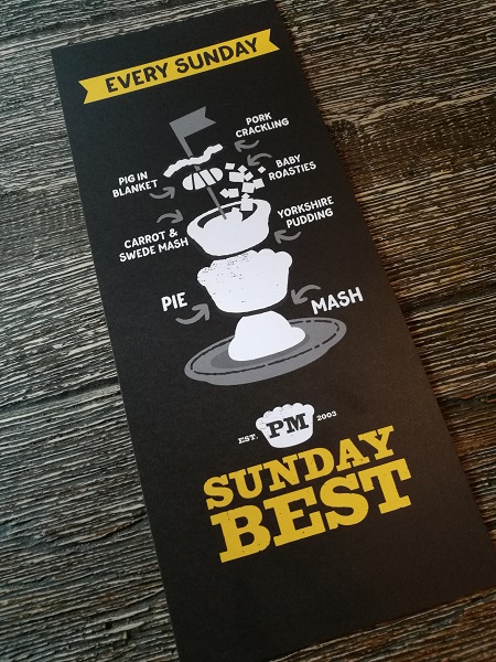 Pieminister Sunday Best - menu