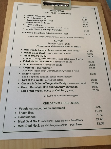 Riverside Garden Centre Cafe - Menu