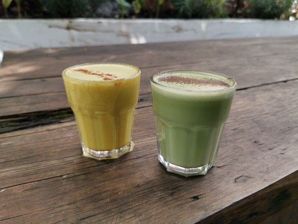 Mr Lahey's Organic Juice Bar - Matcha Latte and Turmeric Latte