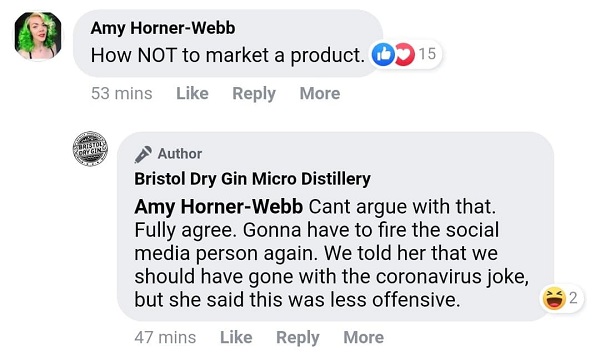 Bristol Dry Gin coronavirus
