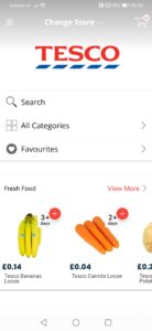 buymie app - Tesco homepage