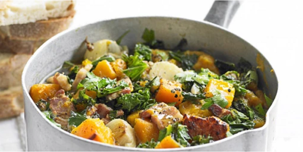 Kale, pumpkin and bacon stew - Olive Magazine