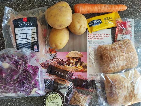 Gousto - Indian-style chicken burger - Ingredients