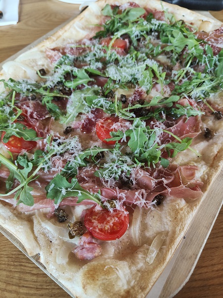Amelie, Ben's Yard, Ely - Parma Ham Flammekueche