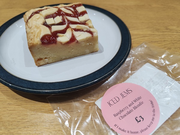 Iced Jem's Chelmsford Cake Shed - Raspberry and White Chocolate Blondie 1