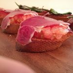 Jamon tapas with tomatoes