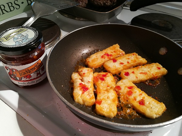 Halloumi with Tracklements Sweet Chilli Jam