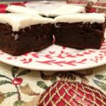 Christmas pudding brownies with sherry cream cheese frosting