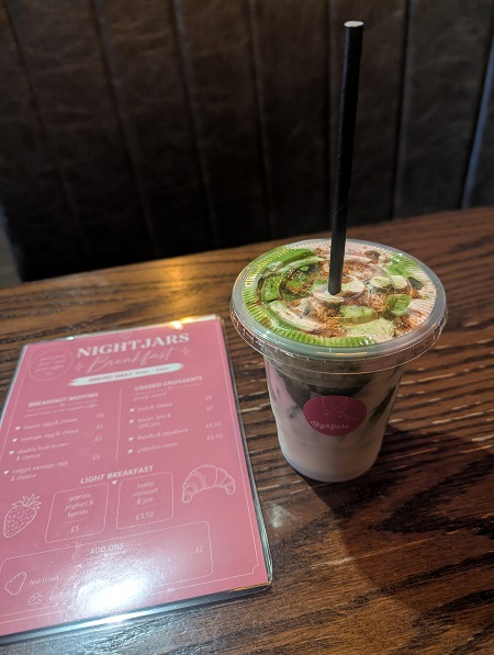 Cafe Nightjars, Bury St Edmunds - Strawberry Cheesecake Iced Matcha